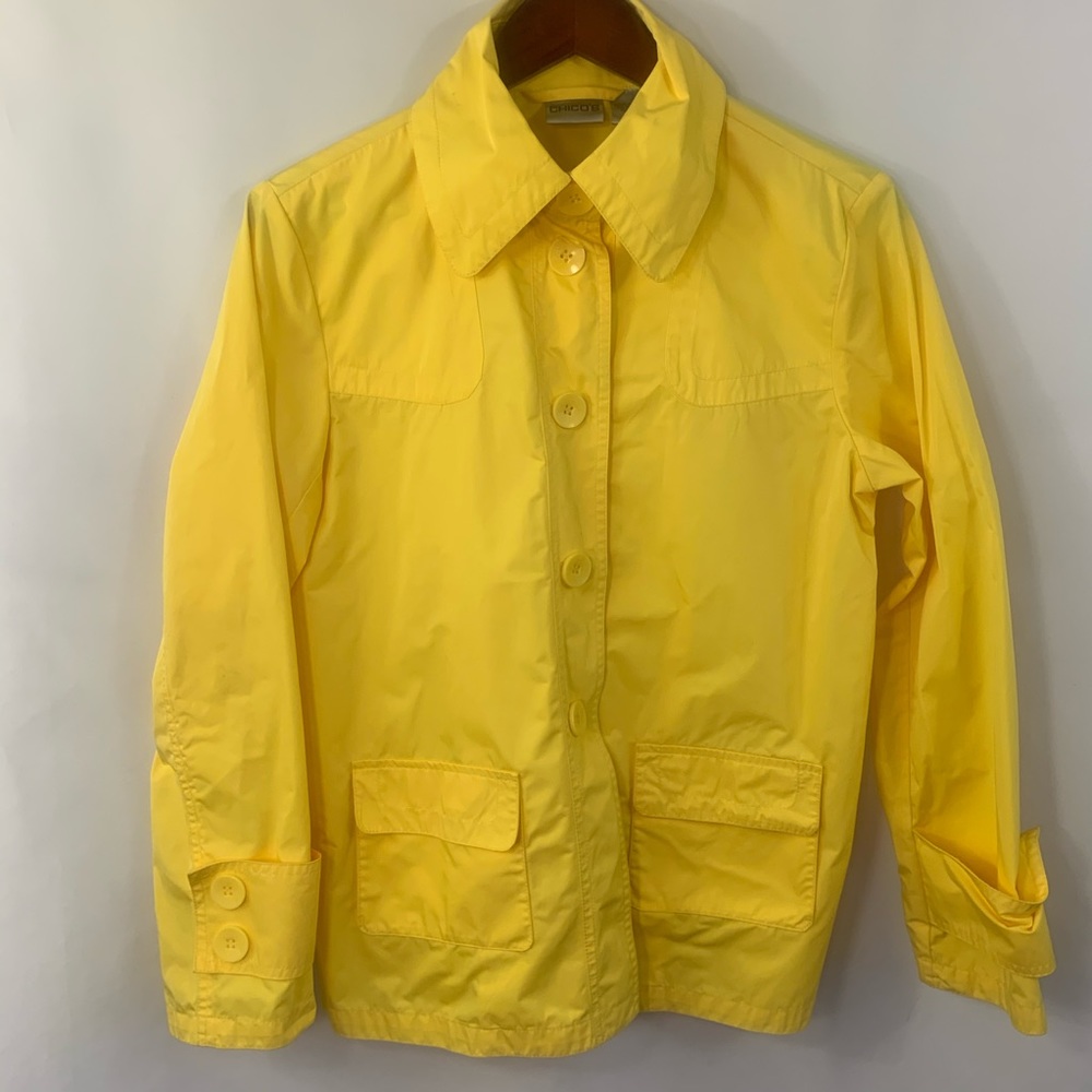 Chicos 1 Crop Jacket Lightweight Coat Button Up - Picture 1 of 6
